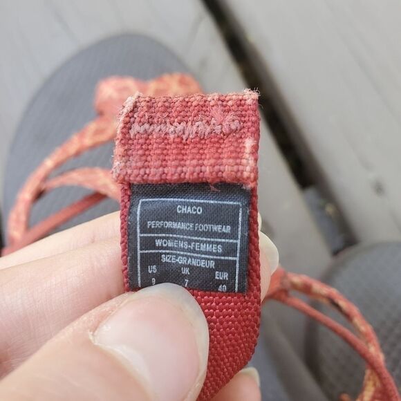 Chaco Z/Cloud X2 Remix - Graph Peach Classic Strappy Sandals Woman's 9 - Picture 8 of 9